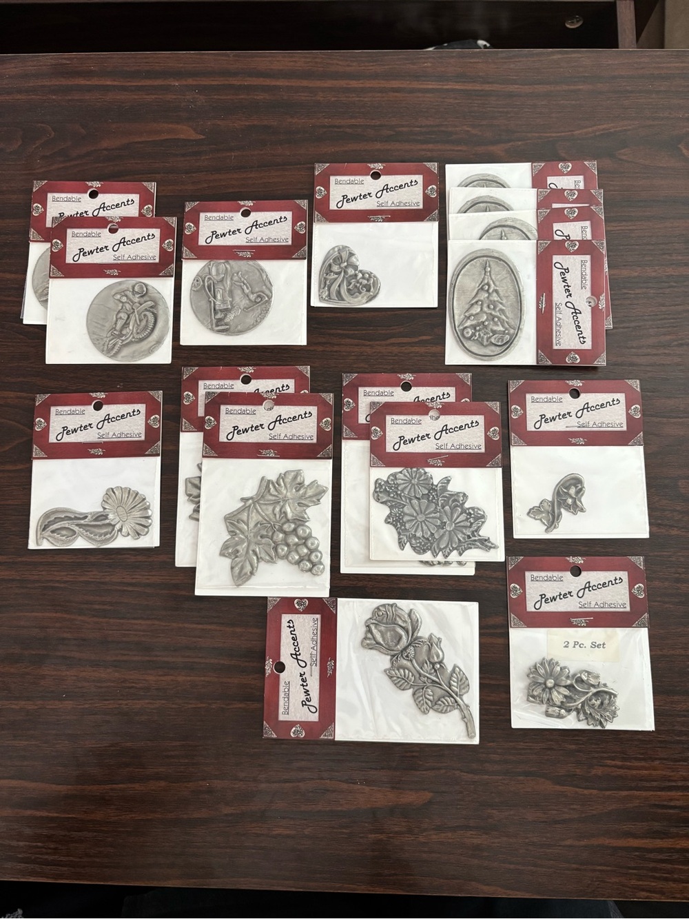 Pewter Accent #17 piece set Decorative Embellishments - Silver